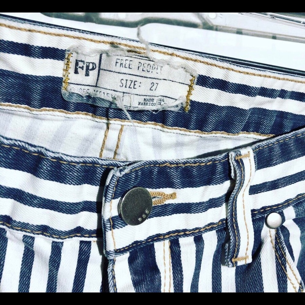 Free people railroad stripe jeans